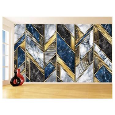 Imagem de Papel De Parede 3D Estilo Marmore Cores Formas 3,5M Mbr18 - Você Decor
