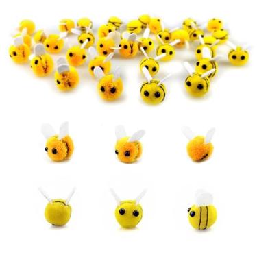 Imagem de SaktopDeco 36 PCS Mini Cute Felt Bees for Crafts Wool Felt Bee Plush Decor for Baby Shower Gender Reveal Clothing Hat DIY Decorations