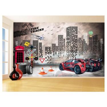 Imagem de Papel De Parede Carro Arte Cidade Ofinica Rua 3,5M Car362 - Você Decor