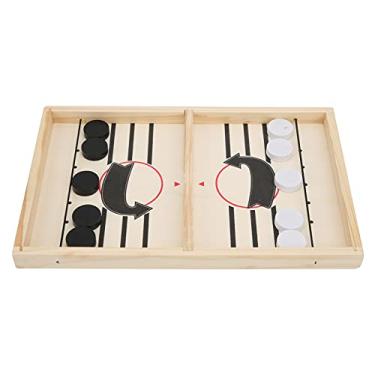 Imagem de Yctze Jogo de Tabuleiro de Hóquei de Mesa de Madeira Médio-brinquedo Interativo de Xadrez de Batalha para Pais e Filhos para Aprendizagem Divertida e Habilidades de Coordenação