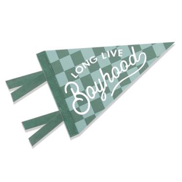 Imagem de Goroovr Decoração de berçário de bebê, placa de faixa de vida longa para crianças, meninos, decoração de quarto, penants de parede, azul marinho, decoração de pendurar na parede para crianças