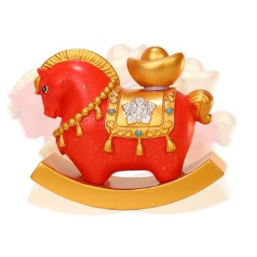 Imagem de Estátua de Cavalo do Ano Novo Chinês 2026 - Figurino de Resina Chinesa para Casa | Ornamentos Vintage de Cavalo de Balanço | Para Decoração de Casa, Escritório, Sala de Estar, Festa,