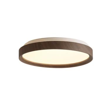 Imagem de Plafon LED New Space Madeira 3 Cores Em 1 Luminária Plafon Wood Natural Moderno 30CM 40CM 50CM 50W(LM0061-50CM)