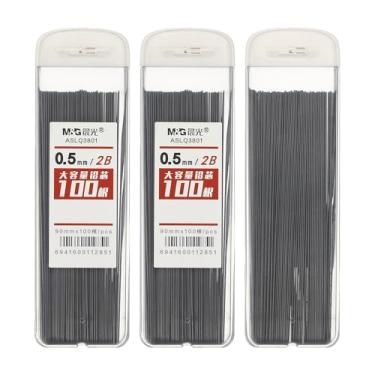 Imagem de PATIKIL 300 peças de grafite mecânico 2B, refil de grafite preto de 0,5 mm, refil de lápis resistente à quebra para material de escrita, amarelo