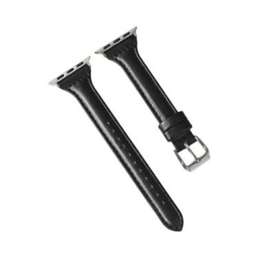 Imagem de Pulseira De Couro Slim Para Apple Watch Feminina 40mm 41mm 44mm 45mm 4