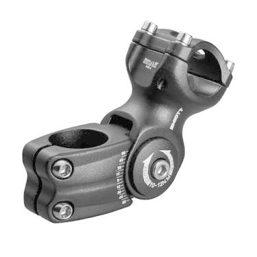 Imagem de Rmiott Haste de bicicleta ajustável de 25,4 graus 0-60 graus 90 mm para guidão - liga de alumínio preta