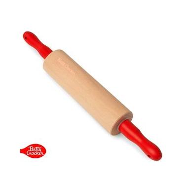Imagem de Rolo Para Massas Madeira Profissional Cozinha Betty Crocker