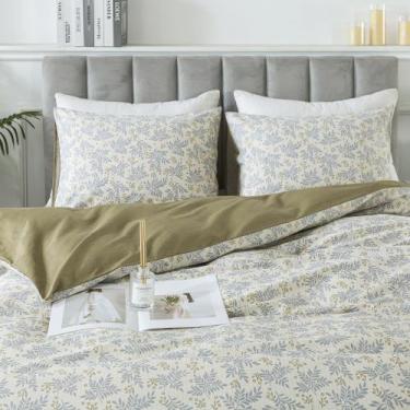 Imagem de Conjunto de capa de edredom HoneiLife Queen 100% algodão floral 229 x 