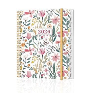 Imagem de Agenda 2026 – Agenda anual de janeiro de 2026 a dezembro de 2026, agendas semanais e mensais encadernadas em espiral com abas de 12 meses, bolso interno, 21,6 cm x 28 cm, folha