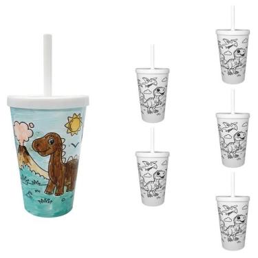Imagem de 6 Copos Para Pintar Copo Infantil 350ml Seguro Resistente - NEOPLAS