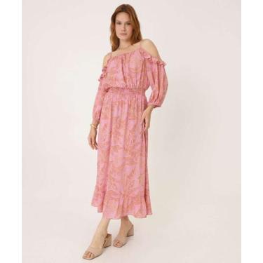 Imagem de Vestido Midi Feminino Open Shoulder Marisa-15843, Rosa, M