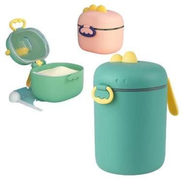 Imagem de Pote para Leite em Pó com Colher Medidora e Alça  Bebê - dosador leite