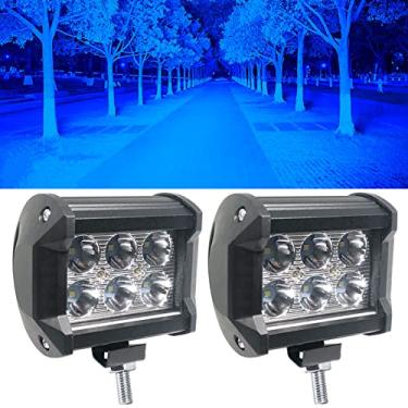 Imagem de WIMACT Cápsulas de LED 18 W 1800 lm, luz de LED, luzes off-road, luzes de neblina, luzes de condução, luz de trabalho de LED para caminhões, quadriciclo, UTV, SUV, Jeep Boat Lights, 2 peças (azul)
