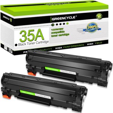 Imagem de Cartuchos de toner a laser preto compatível com 2 pacotes CB435A 35A da Greencycle para impressora HP Laserjet P1005 P1006 P1009