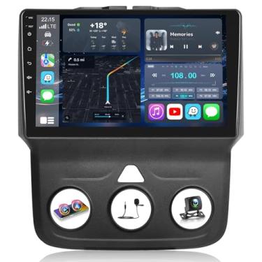 Imagem de [2+64] Rádio de carro para Dodge RAM 1500 2500 3500 2013-2018 (apenas para A/C manual), Volxcereo 22.9 cm Android Touchscreen Ram Stereo com Carplay e Android Auto, GPS/WiFi/Bluetooth/SWC/FM/RDS
