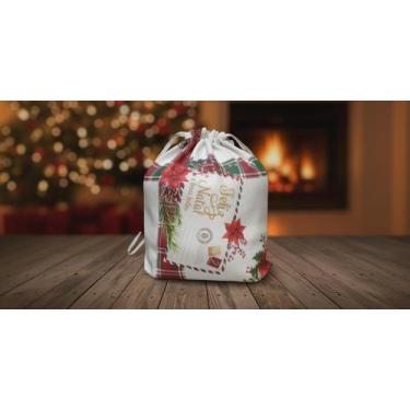 Imagem de Saco De Presente P/ Lembrancinhas Enfeite De Natal C/ Cordão - D Prese