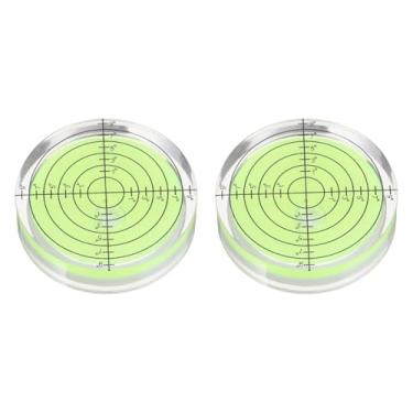 Imagem de PATIKIL 2 peças de nível de bolha redonda 40 x 10 mm mini circular Bullseye Spirit Levels ferramentas de layout para nivelar câmera tripé telescópio oficina toca-discos quadro de fotos, verde
