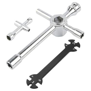 Imagem de GDOOL Chave cruzada de alumínio 4 mm, 5 mm, 5,5 mm, 7 mm, 8 mm, 10 mm, 12 mm, 17 mm, soquete de vela incandescente, chave sextavada, chave sextavada, porcas de trava de roda e ferramentas de reparo de