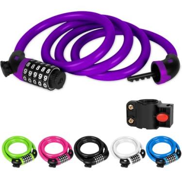 Imagem de Ainiv Cadeado de bicicleta, roxo