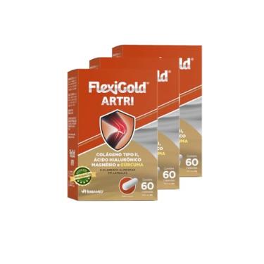 Imagem de Kit 3 Flexigold Artri 180 Caps Colágeno Tipo 2 Magnésio Ácido Hialurônico Cúrcuma Herbamed