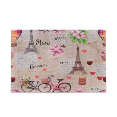 Imagem de WELLDAY Quebra-cabeça Torre de Paris flores bicicleta 500 peças grande jogo de arte para adultos adolescentes