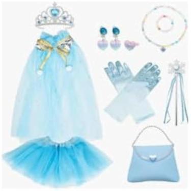 Imagem de Kit Infantil Fantasia Princesa Azul - P