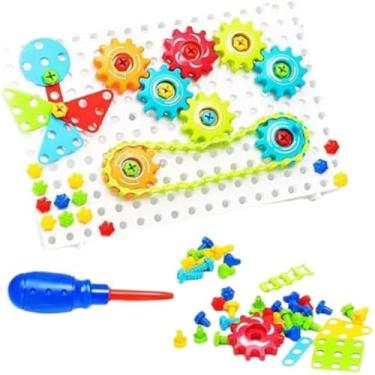 Imagem de Conjunto infantil para construir, encaixar, brincar, explorar, desenvolver a criatividade, cores, divertido, resistente.