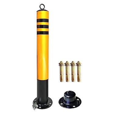 Imagem de LMJYU Poste de segurança de corrimãos de estacionamento, postes de estacionamento para calçadas, poste de segurança de metal removível, com 4 parafusos de expansão, perfeito para áreas sensíveis ao