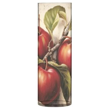 Imagem de Wassud Vaso de maçãs vintage gasto para flores, cilindro de plástico, estilo de casa de fazenda, para decoração de quarto, centro de mesa, decoração de casa, country chique, estética