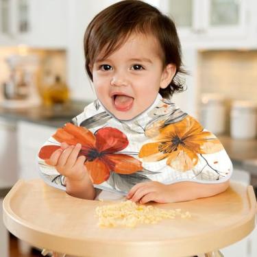 Imagem de CEBUGI Panos para Arrotar Musselina para Bebês 56 x 28 cm Toalhas de Bebê Absorventes Aquarela Flor Algodão Arrotar Trapos para Bebês Meninos e Meninas 1 Pacote