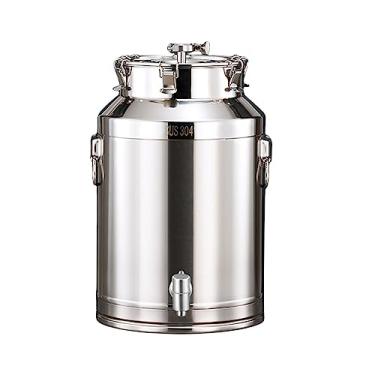Imagem de uhyOHF Fermentador de aço inoxidável 304, fermentador de aço inoxidável com câmara de ar, equipamento de fermentação caseira balde para sua cerveja para fermentação de vinho/armazenamento de alimentos