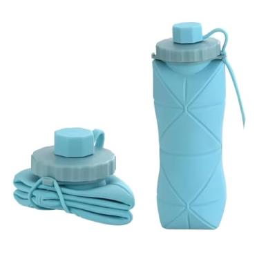 Imagem de Copo de Água Portátil de Silicone Dobrável – Leve, Flexível e Reutilizável para Esportes, Viagens e Academia (Azul)