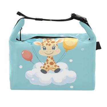 Imagem de STAYTOP Lancheira fofa de girafa com alça de fivela, lancheira isolada para meninos e meninas, lancheira térmica para trabalho escolar