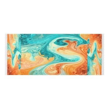 Imagem de Wassud Arte abstrata (2) capas de lavadora e secadora, protetor de lavadora com sacos de armazenamento, capa de geladeira à prova de poeira com bolsos para lavanderia doméstica, cozinha, 120 x 55 cm