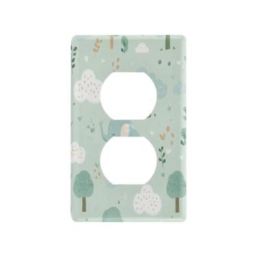Imagem de Wassud Capa decorativa de placa de parede para interruptor de luz de elefante, para decoração de casa, tomadas elétricas duplex 11 x 6 cm