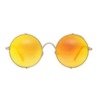 Imagem de HCHES Óculos de Sol Retrô Steampunk Vintage Redondos para Homens e Mulheres, Pequenos Óculos de Sol Circulares de Metal para Dirigir, Proteção UV400 (1)