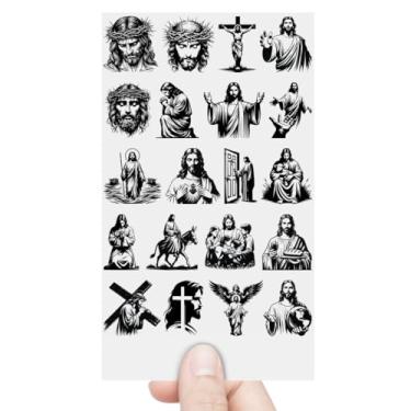 Imagem de Graviarte - Cartela 20 Adesivos Jesus Cristo Cordeiro de Deus Fé DTF UV