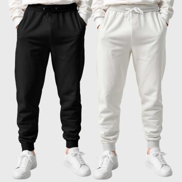 Imagem de Kit 2 Calças Masculinas Moletom Flanelada Slim Benellys-Masculino