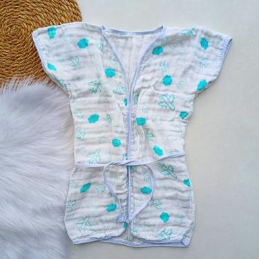 Imagem de Roupão de Banho Infantil 100 Algodão para Praia Piscina e Natação Até 