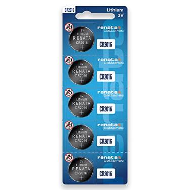 Imagem de Pilha CR2016 3V Renata Bateria Moeda 5 unidades
