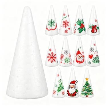 Imagem de Homoyoyo 12 peças 10 cm cone de papel DIY divertido branco festa cone para artesanato doméstico natal crianças adultos arte artesanato festa de aniversário
