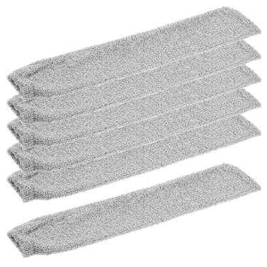 Imagem de 6 peças de pano de limpeza de poeira retrátil, pano de microfibra reutilizável, lavável sob o eletrodoméstico, refis de espanador para cama, tetos altos, fundo de móveis sob geladeira sofá sofá (cinza