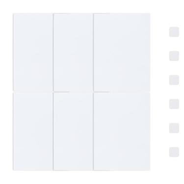 Imagem de UFURMATE Placa de cobertura quadrada de parede, 6 peças de cobertura de teto de plástico PVC placa de parede decorativa redonda em branco para furos, arranhões (branco puro, 165 x 120 mm)