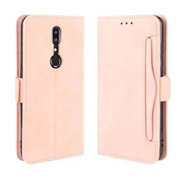 Imagem de Capa para SHARP Aquos V,Retro magnético Flip Case,Design de carteira de couro PU com slots de cartão removíveis -Pink