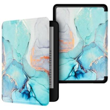 Imagem de Capa Kindle 11ª Geração 6” (Modelos 2022 e 2024 – C2V2L3 e RS23CV) – Auto Hibernação – Fechamento Magnético – Leve, Rígida e com Revestimento Interno em Microfibra (Mármore Azul)