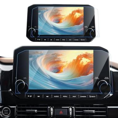 Imagem de LANTU 2 peças protetoras de tela de carro para acessórios Pathfinder 2023 2024 2025 (S/SV/Rock Creek) Acessórios Navegação Nano Touchscreen Protector Film HD Clear Bubble Free 20.3 cm