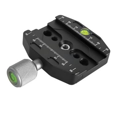 Imagem de Braçadeira de liberação rápida Arca Swiss de 2,75 polegadas/70 mm, braçadeira Arca de liga de alumínio com adaptador de parafuso de 1/10.2 cm -3/20.3 cm, nível de bolha e botão de alavanca ajustável