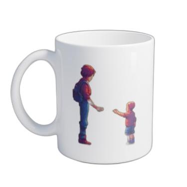Imagem de Caneca Xícara de Café Porcelana 300ml Arte de Pixel Pôr do Sol