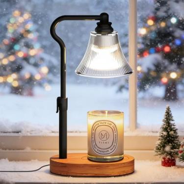 Imagem de Masmejor Aquecedor De Velas Sem Chama, Luminária Com Temporizador, Elétrico Altura Regulável/Regulável, Cera Madeira Derretida, 2 Lâmpadas Para Perfumadas Em Jarras, Decoração Casa, Presentes Natal