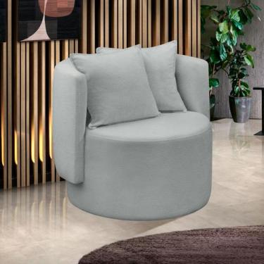 Imagem de Poltrona Orgânica Maya Boucle Cinza Redonda Decorativa - ARKELL